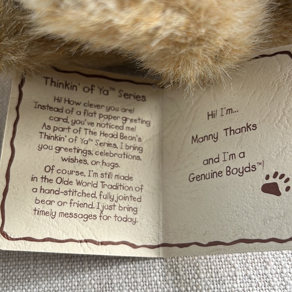 NWT Plush BOYDS Thank you Teddy Bear - Picture 4 of 5